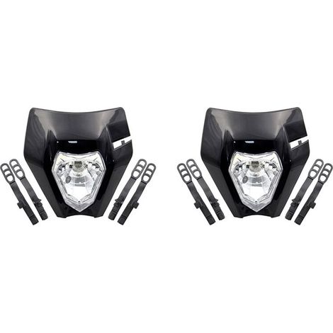 Dos cubiertas negras para faros delanteros para motocicletas todoterreno de 2017 y 2018, compatibles con los modelos 125150250300350450500 EXC XCW EXC-F.
