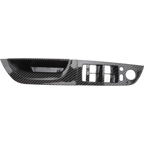 Panneau intérieur de porte côté conducteur avec accoudoir et commande de lève-vitre pour BMW Série 3 E90 Berline LCI (2009-2011), style fibre de carbone (1/5)