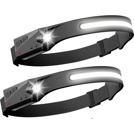 x LED-Stirnlampe, wiederaufladbar, 230 V, Sensor, wasserdicht, für Erwachsene, Outdoor-Ausrüstung (1/5)