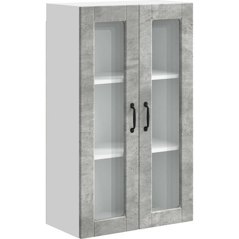 Maison Exclusive - Mobile in vetro da parete PORTO Grigio cemento 60 x 31 x 100 cm