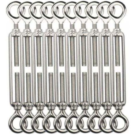 M5 Kabelspanner, Kabelspanner aus Edelstahl 304 für Wäscheleinen, Kleiderbügel, Körperkabel - 10 Stück.