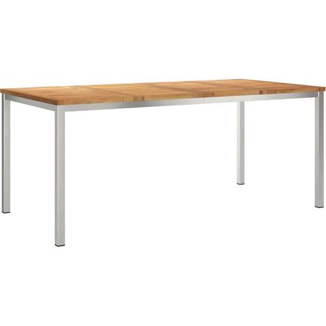 Tabledesalleàmangerd'extérieur,Table de jardin Marron 200x90x75cm Teck massif CFW44846 (1/5)