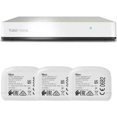 Kit NICE gestione luci smart Yubii Home gateway Wifi domotico + 3 BiDi-Switch
