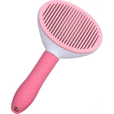 Self-Cleaning Brush for Dogs and Cats in One-Touch Design Cat Brushes (Pink) (1/5)
