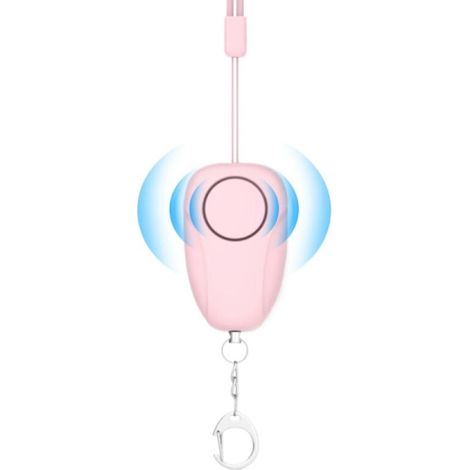Alarme Porte clés, Porte clés de sécurité personnelle Alarme Anti Loup personnelle 120 DB Alarme Anti Loup personnelle avec Chargement USB pour se protéger Contre Les menaces potentielles