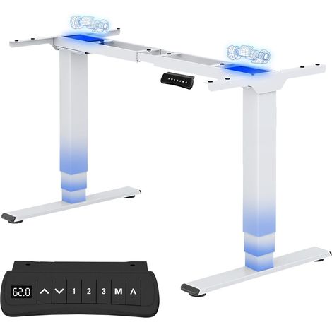 Carde de Bureau Assis Debout Électrique à 2 Moteurs EC5 Pro Blanc