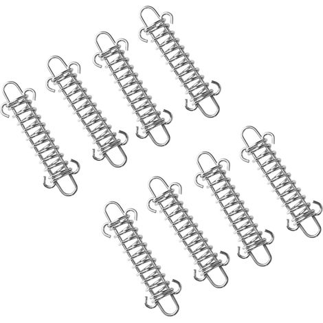 Ensemble de 8 crochets à ressort en acier inoxydable, accessoires de fixation pour voiles d'ombrage, fixation par œillets pour tente, activités de plein air, camping, randonnée, voyage, pique-nique