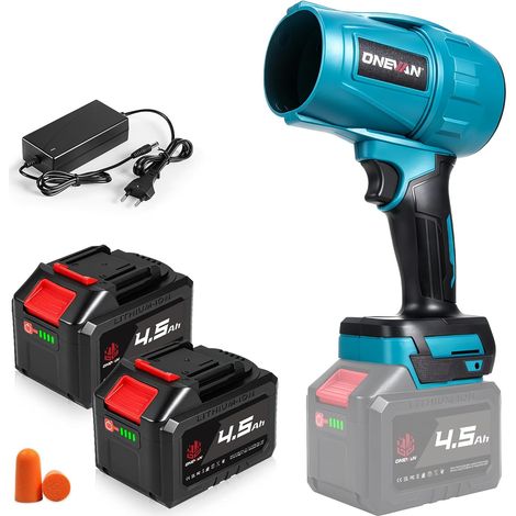 Turbo souffleur Batterie 600km/h pour Feuilles mouillées et la Neige Force du vent de 1,5 kg, sans balais, autonomie de 30 minutes, charge rapide, léger, pour séchage de voiture (1/5)