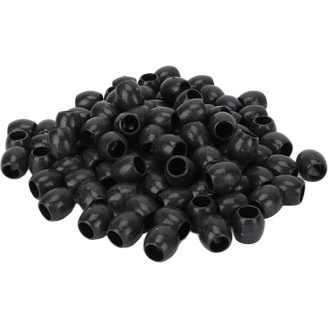 100 perles de coiffure noires pour tresses, accessoires DIY cheveux et barbe, décoration bijoux cheveux dreadlocks (1/5)