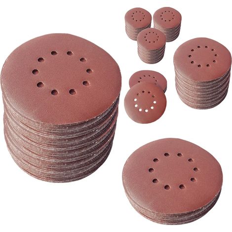 25 disques abrasifs KLETT Ø225 mm grain P150, 10 trous, pour ponceuse orbitale aléatoire à plaques de plâtre, ponceuse à long manche, papier de verre BOHRFUX (1/5)