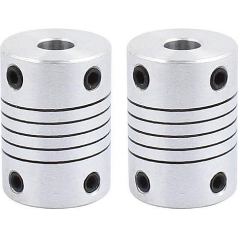 2x 6 mm bis 8 mm Wellenkupplung, 25 mm Länge, 18 mm Durchmesser, Schrittmotor-Kupplungsgelenkverbinder für 3D-Drucker und CNC-Maschinen