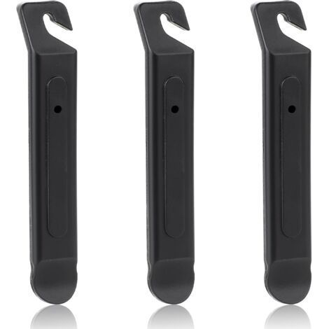 Lot de 3 démonte-pneus de vélo portables en plastique noir pour réparation de pneus de vélo (10,5 x 1,7 cm)-Chrom (1/5)