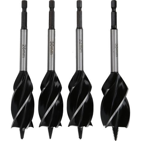 4 Pièces Mèches à Bois Héxagonales pour Perceuse, 28-35mm - Outils de Menuiserie et Fournitures (1/5)