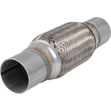 Tuyau d'échappement de voiture 50 x 250 mm en acier inoxydable souple, sans soudure, résistant aux vibrations et au bruit, tressé et flexible (1/5)