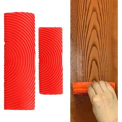 Wood Grain Tool Parts, Paint Roller, Wood Grain Paint Brush, Rubber Paint Roller, Wall Floor Decorating Supplies MUMU (1/4)