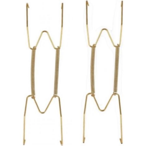 Supports décoratifs pour assiettes, métal doré, lot de 2, 25,4 x 3 x 1 cm (1/5)