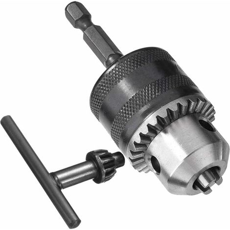 Adaptador de mandril de cambio rápido ZVD-1.5-13 mm (vástago hexagonal de 6.35 mm), convertidor de mandril de 1/2-20UNF con llave para taladro eléctrico (1/4)