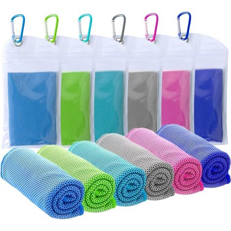 Serviette Rafraîchissante - Matériau Hyper-Évaporatif Respirant - Pour Activités Sportives Intérieures et Extérieures - 6 Pièces
