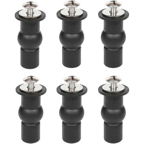Lot de 6 charnières de siège de WC, fixations universelles, boulons d'expansion en caoutchouc, compatibles avec la plupart des modèles. (1/5)