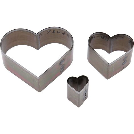 3 Pièces Découpeur De Poinçonnage, Moule De Poinçonnage En Cuir, Moule De Découpe D'artisanat En Cuir Bricolage En Acier à Haute Teneur En Carbone En Forme De Coeur Pour Portefeuille De Sac De Ceintur (1/5)