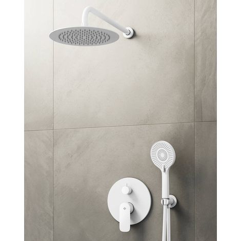Conj. Empotr. Monomando Cassio Bl + Rociador Pared - GME