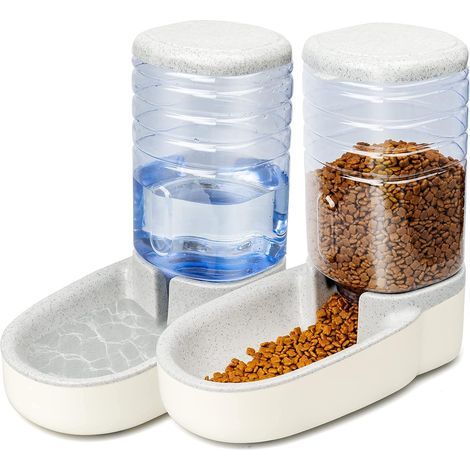 Automatischer Futter- und Wasserspender für Katzen und Hunde (2-in-1-Set, 3,8 l Fassungsvermögen)