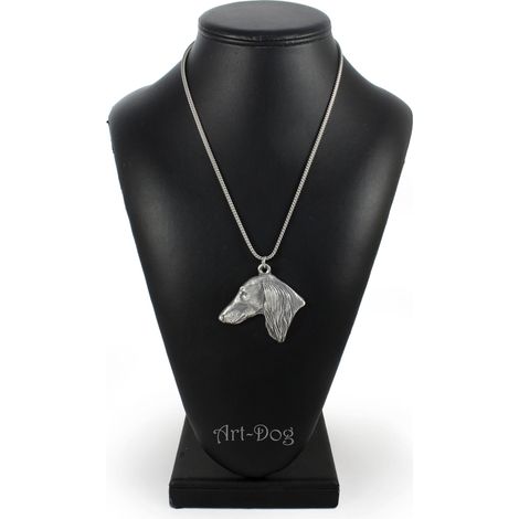 Levriero persiano, Saluki - collana con ciondolo a forma di cane su catena d'argento, gioiello unico di Art-Dog (1/5)