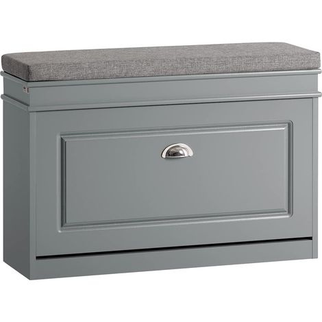 SoBuy Hallway Shoe Bench Shoe Rack Shoe Cabinet Grey,FSR82-L-HG