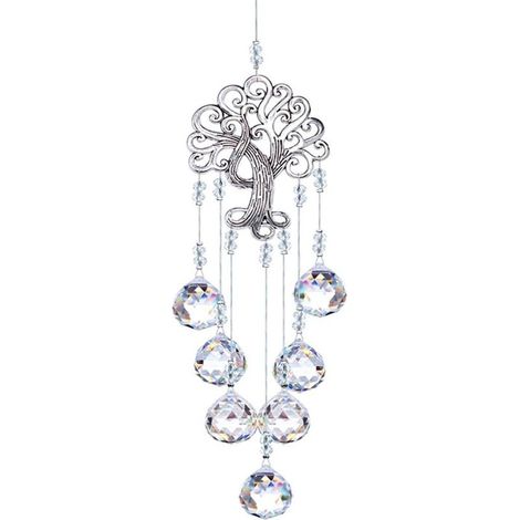 Attrape-lumière suspendu en cristal arbre de vie prisme adapté à la maison extérieur jardin suspension lampe décorative en cristal (1/5)