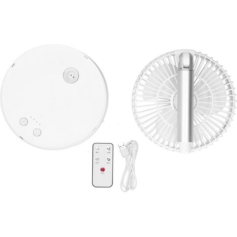 Wiederaufladbarer, tragbarer Ventilator – leicht und faltbar für Büro, Outdoor und Reisen – Weiß (1/5)