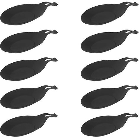Repose-cuillère alimentaire résistant à la chaleur, tapis de pose noir. (1/5)
