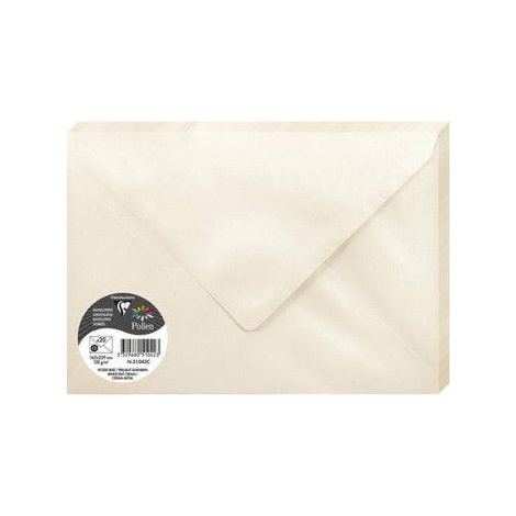Enveloppe - CLAIREFONTAINE - Pollen - 120g - 162x229 mm - Ivoire irisé - Paquet de 20
