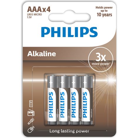 Alkaline-Akku AAA LR03 1,5 V 10,5 x 44,5 mm 4 Stück Blister