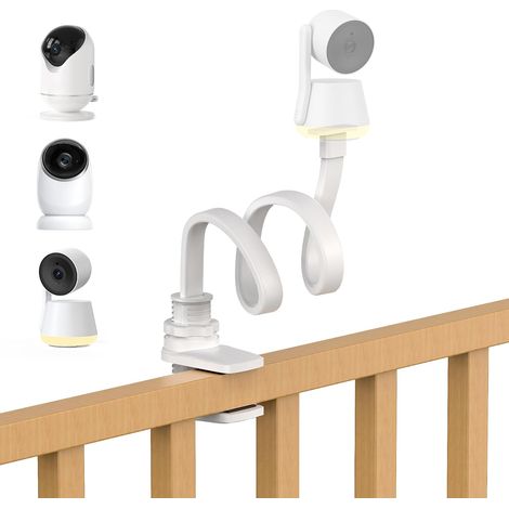 Support pour Babyphone, Support Clip Universel Réglable pour Caméra Bébé, Compatible avec Tous Les Babyphones, Bras Flexible Long pour Lit Bébé, sans Outils (1/5)