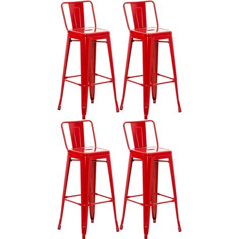 Set di 4 sgabelli da bar Mason rosso