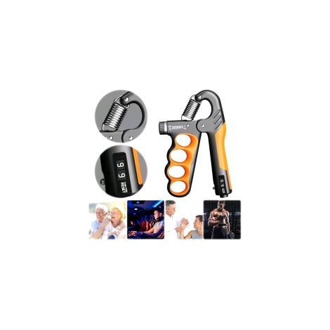 Ortviai – Handtrainer mit Zähler, verstellbar 5 bis 100 kg – Griffkrafttrainer aus Metall und PP, ergonomischer Griff, Federdurchmesser 4 mm (1/5)