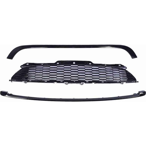 Gloss Black Front Bumper Grille, 3-Piece Set for S (1/5)