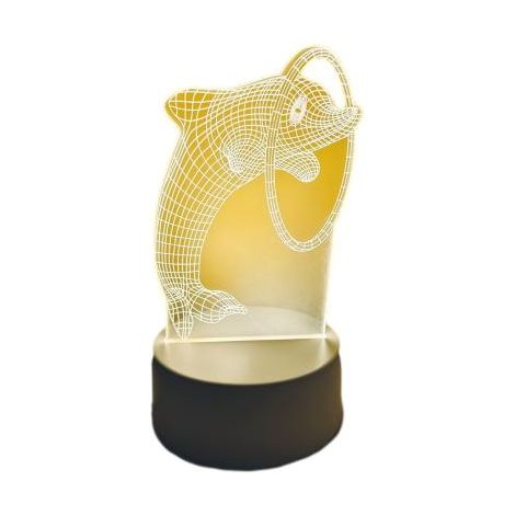 Veilleuse LED 3D dauphin charmante pour chambre à coucher, chambre d'enfant, etc. (9,2 x 16 cm)
