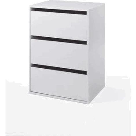 Chevet Jeanne, Commode basse, Table de nuit, tag re de chevet, 51x40 h70 cm, Blanc (1/2)