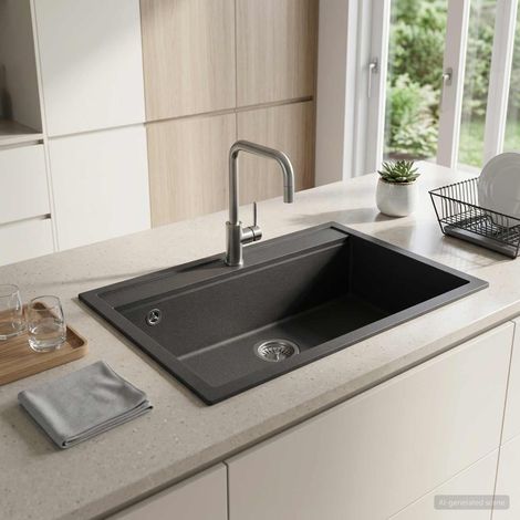 vidaXL Lavello cucina vasca singola Granito 79,5 x 50,5 x 20 cm