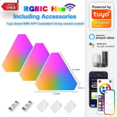 Tuya Luci Triangolari a LED da Parete Smart Wifi e Bluetooth  3 (1/3)