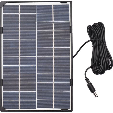 Panneau solaire 6W 12V étanche cellule solaire sortie CC 3m pour caméra sécurité extérieure, éclairage public, lampe jardin, ventilateur, pompe (1/5)