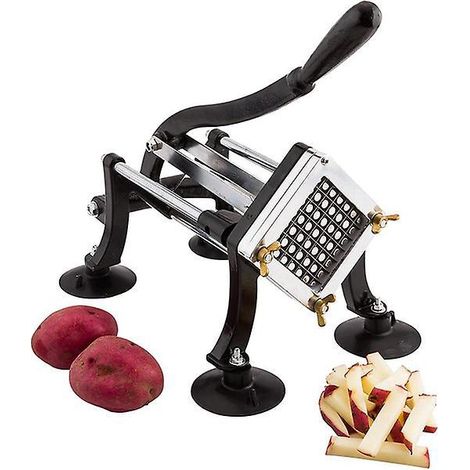 Professioneller Pommes-Frites-Schneider für Restaurants mit Saugfüßen, schwarze manuelle Kartoffelpresse, 1 Stück.