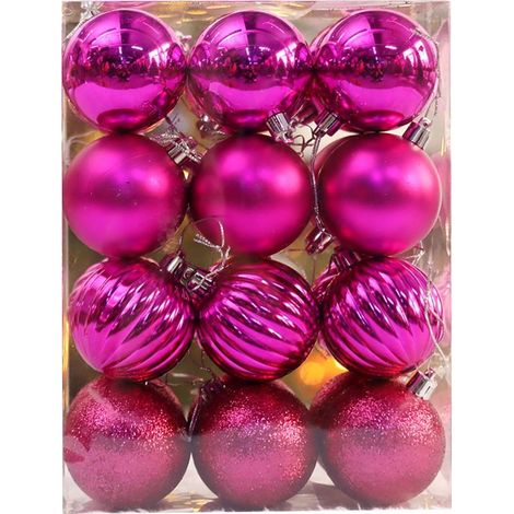 Vierundzwanzig Stück, 5 kugelförmige Ornamente, ein Zentimeter groß, geeignet für Weihnachtsbäume, Fenster und Dekorationen in Einkaufszentren. (1/5)