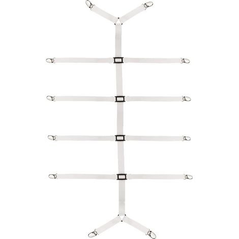 Attache Drap Housse,Tendeur Drap Housse Élastique Parfait pour Drap-Housse et Drap Plat Draps de Lit, Matelas, Canapé Coussin, Nappes (Blanc)