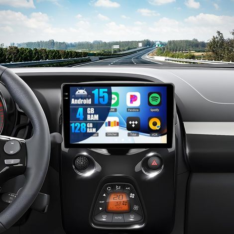 4G+128G Android 15 Autoradio pour 2015-2020 avec Carplay Android Auto, 9 Pouces Poste Radio Voiture avec GPS Navi WiFi Bluetooth FM/RDS EQ SWC Caméra (1/5)