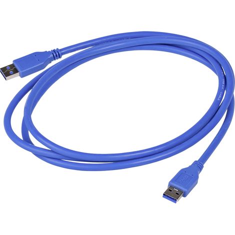 Akyga USB-Kabel USB-A Stecker, USB-A Stecker 1.80 m Blau AK-USB-14 (1/2)