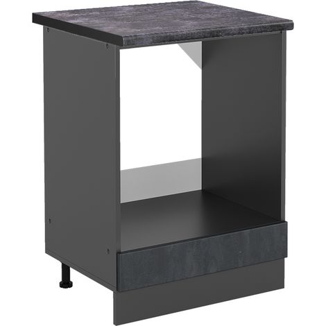 Meuble pour four R-Line, Béton noir, 60 cm PT Anthracite, Vicco