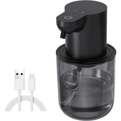 Distributeur de gel hydroalcoolique électrique - Capacité : 400 ml - Noir - Capteur automatique - Quatre modes réglables (1/5)
