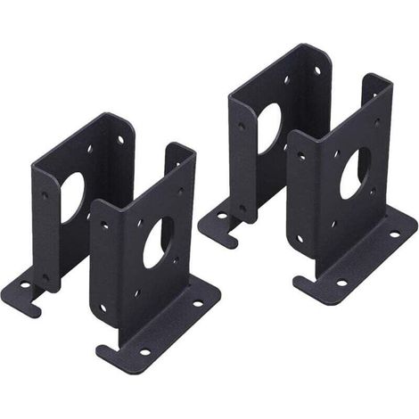 Ancrage de poteau robuste Pergola de support stable Support de poteau de boîte aux lettres, 4 ancrages stables pour pergola, demi-base noire pour poteaux en (1/4)
